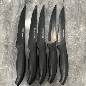 Sharper Image Black Serrated Knife Set of 5